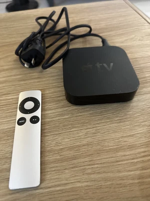 $49 • Buy WORKING Apple TV (2nd Generation) - Black (A1378) With Remote And Cable