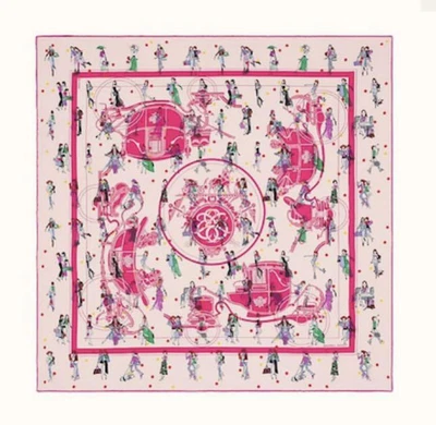 $777.59 • Buy HERMES Carre 70 Ex-Libris Les Parisiennes Scarf Pink Authentic Women New Unused