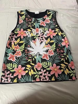 Hawaiian Pot Leaf Jersey Style Tank Top Sleeveless Top DOPE  • $5.99