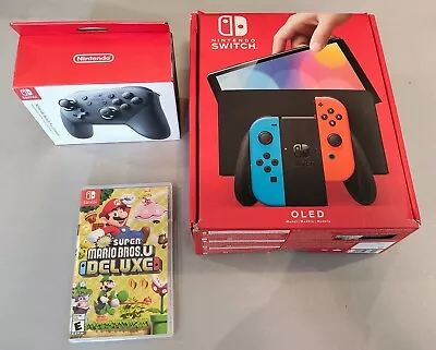 Nintendo Switch OLED Console - 64GB - Bundled W/ Pro Controller Sup. Mario Game • $279.99