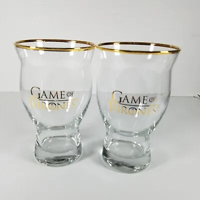 Game Of Thrones Drinking Glasses Beer Mugs Gold Tone Lettering On Rim • £17.99