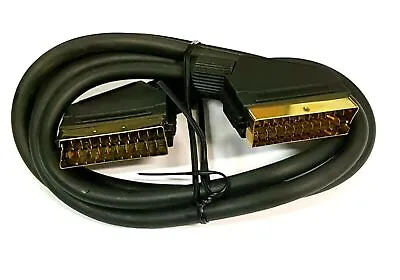 Scart Lead Cable 21 Pin Gold Scart Video TV VCR DVD 0.5m 1m 2m 3m 5m Extension • £3.99