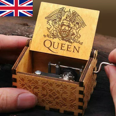 Wooden Engraved Queen Music Box Bohemian Rhapsody Kids Xmas Gift Music Box • £5.69