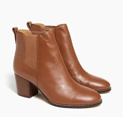 J. Crew Factory Rory Leather Heeled Boots Warm Sepia Size 9 • $49.90