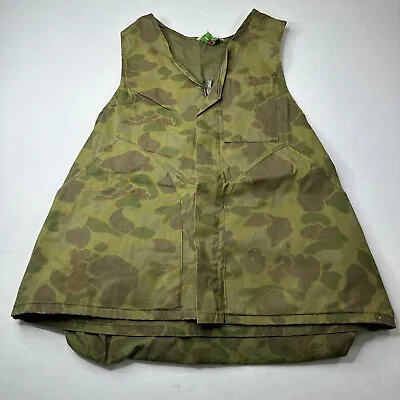 Vintage Kamo Camo Camouflage Cotton Hunting Vest Fishing Tactical Small USA Made • $20.99