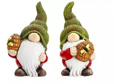 Set Of 2 Garden Gonk/Gnome With Beehives Outdoor Ornaments Figurine  • £11.99