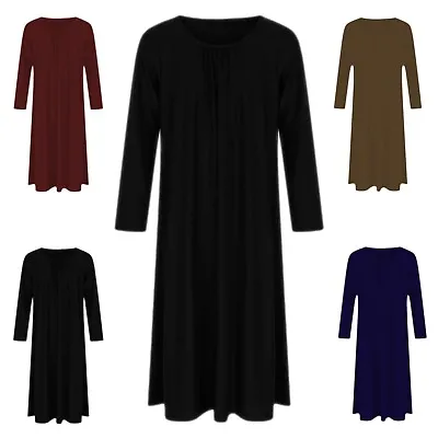 Girls Plain Abaya Kids Long Sleeve School Maxi Dress Holiday Jilbab Islamic Robe • £12.45