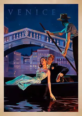 Vintage Venice SIZE A3  WALL PRINT TRAVEL POSTERS PRINT COLLECT • £13.58
