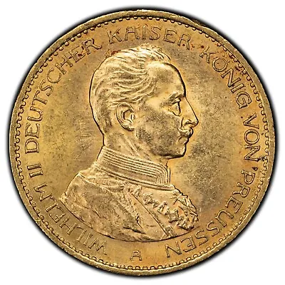 1914-A Germany Prussia 20 Mark Gold Coin Wilhelm II - Military Bust • $655.70