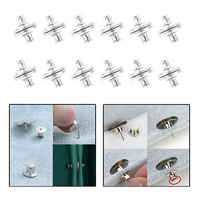 £9.19 • Buy 12x Magnetic Jean Button Pins Curtain Button Replacement Removable Clasps Snaps