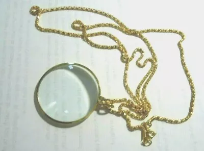 1-5X Magnifier Reading Magnifying Glass Lens Pendant Necklace-36'' Gold Color#07 • $5.98