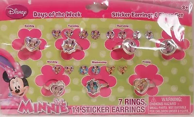 Jewelry Ring And Earring Sticker Set DISNEY MINNIE MOUSE 7 Days Party Favors • $3.95