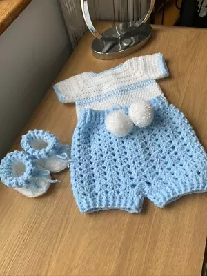 £10.99 • Buy Baby Boy Romper Set 0 To 3 Months  Beautiful Shoer Gift (Reborn)