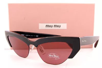 Brand New Miu Miu Sunglasses MU 04US 1AB 0A0 Black/Burgundy For Women • $191.99