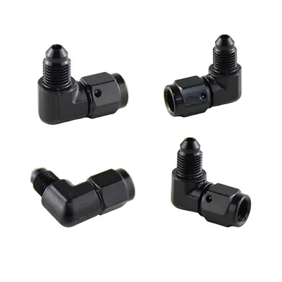 4PCS 90 Degree Male 3AN To 3AN Female Swivel Coupler Union Adapter Fitting Black • $16.15