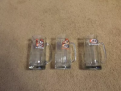 AW Glass Mug A&W A And W Collectible Root Beer 16 Oz Mug Lot Of 3 • $15.50