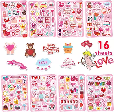 Valentines Stickers 310Pcs Heart Stickers Love Stickers Scrapbooking I Love You • $11.24