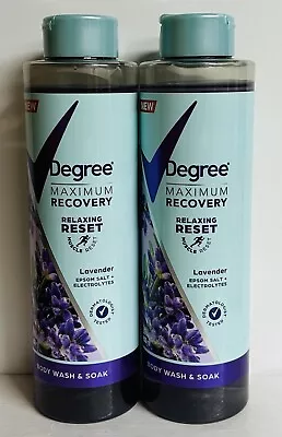 2-Pack Degree Lavender Relaxing Body Wash & Soak ~ Maximum Recovery 22 Fl Oz Ea. • £32.10