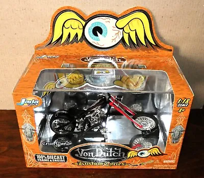 JADA Von Dutch Kustom Cycles Cruel World Red/Black 1:18 SCALE Motorcycle New!! • $15.99