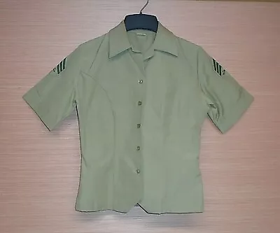 US Marine Corps Womens Short Sleeve Creighton Charlie Dress Uniform Shirt Sz 6R • $12.99
