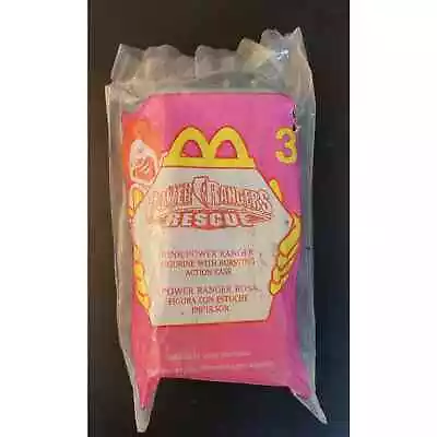 2000 McDonald's Happy Meal Pink Power Rangers Rescue Toy New In Bag • $4.95