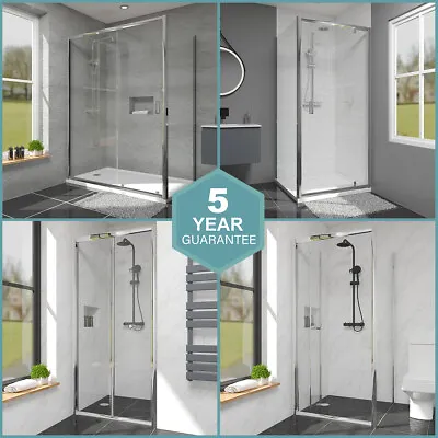 Sliding Pivot Bi-fold Shower Enclosure Door Glass Screen Walk In Cubicle Panel • £273.97