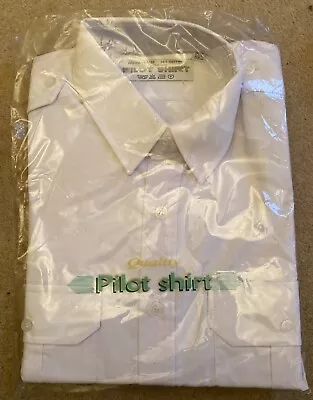 Mens Pilot Shirt 39cm 15.5 Inch Neck White Security Police Epilates Long Sleeve • £2