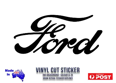 Ford Vintage Logo Vinyl Cut Repro Decal GLOSS Black 210mm Wide FREE POST! • $7.95