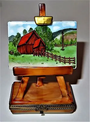 $124.99 • Buy Limoges France Box- Rural Landscape Painting On An Easel - Farm Scene - Le - Art