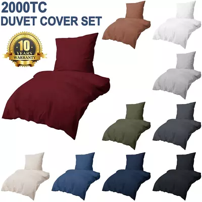 $18.89 • Buy 2000TC Egyptian Cotton Quilt Doona Duvet Cover Set Bedding Single Quilts Luxury