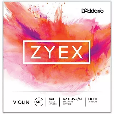 D'Addario Zyex Series Violin String Set 4/4 Size Light Silver D • $52.79