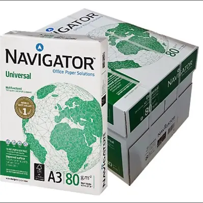 Navigator Universal A3 80gsm Reams Copier Laser Inkjet Paperwhite Printer Copy • £14.99