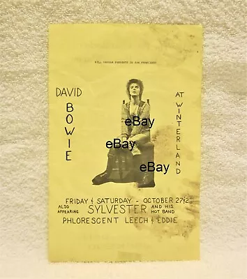 $150 • Buy DAVID BOWIE Rare 1972 CONCERT HANDBILL San Francisco BILL GRAHAM PRESENTS Poster