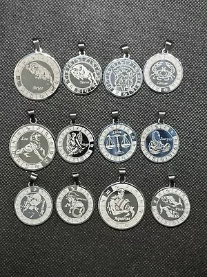 Stainless Steel Zodiac Sign Necklace With Chain • $17.99