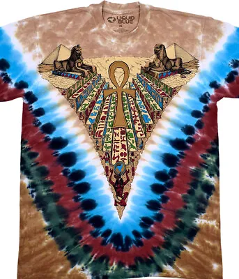 EGYPTIAN-PYRAMIDS-2 Sided TIE DYE T-SHIRT S-M-L-XL-2X Ankh Sphinx Giza Osiris • $27.69