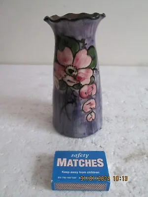 Longpark  Torquay Pottery Fluted  Vase   With Wild Rose Pattern • £7.99