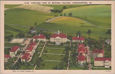 Postcard Airplane View Madison College Harrisonburg VA  • $20