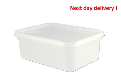 10 X 2 Litre Rectangular Ice Cream Tubs + Lids Kitchen Food Storage Containers  • £12.94