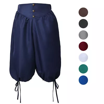 Renaissance Men Pants Knickers Bottoms Medieval Viking Trousers Pirate Colonial • $20.99
