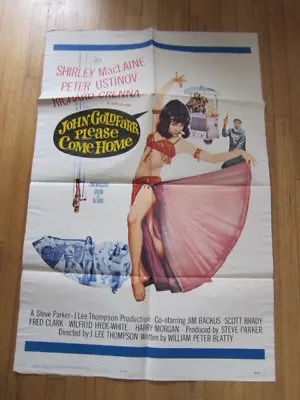 $9.99 • Buy JOHN GOLDFARB PLEASE COME HOME Shirley MacLaine Peter Ustinov Movie Poster 1964