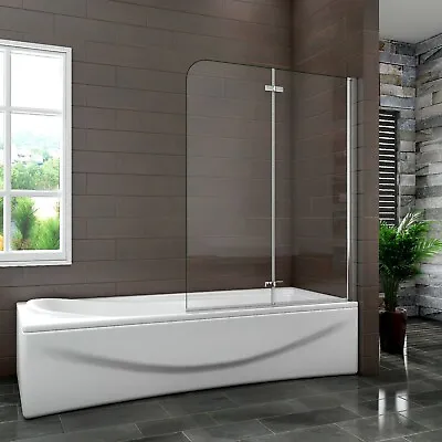 £94 • Buy 180? Hinged 2 Glass Over Bath Shower Door Panel  Reversible NANO Folding Screen