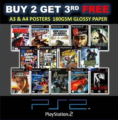 Playstation 2 PS2 Game Posters Collection  A3 180gsm Poster Prints • £8