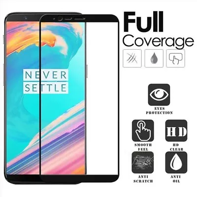 $4.25 • Buy Full Coverage Tempered Glass LCD Screen Protector Guard For OnePlus 6, 6T, 5, 5T