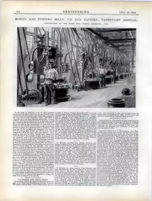 1892 Eight Powerful Vertical Boring Mills Gun Factory Watervliet Arsenal • $12.63