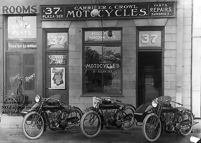 Vintage Indian Motorcycle PHOTO 1916 Motorcycles Dealership Powerplus Bikes Shop • $5.48