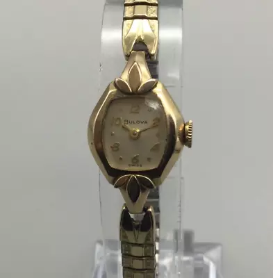$54.99 • Buy Vtg  Bulova Watch Women 10K Rolled Gold Plated Bezel 1959 Stretch Band Manual
