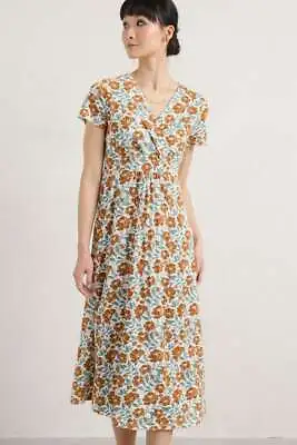 Seasalt Women's - Natural Chapelle Jersey Dress (GOTS) - Regular - Shadow Floral • £32.98