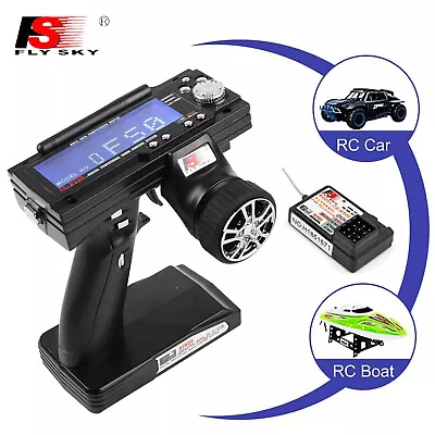 Flysky FS-GT3B 2.4G 3CH Radio LCD Transmitter & FS-GR3E Receiver For RC Car Boat • $36.99