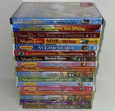 Veggie Tales Huge Lot Of 17 Dvds 1 Sealed Gideonsweet Pealittle Joeprincess • $38.23