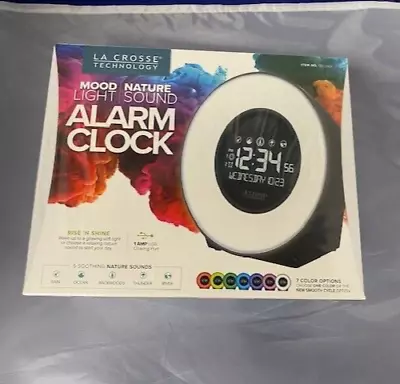 La Crosse Mood Light/Nature Sound Digital Alarm Clock Charging Port #C83117 NEW • $44.99